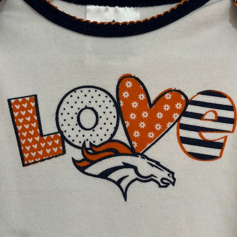 Broncos long sleeve girls onesie